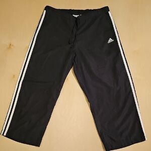 Adidas Womens  Black Capri Pants with White Accents